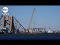 Cranes arrive at Baltimore bridge collapse