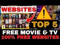 Top 5 100% FREE MOVIES & TV STREAMING WEBSITES!  / 100% (no sign up) 2024!