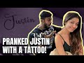 I pranked my boyfriend with his Name’s Tattoo on my back 🤣 | @justinDcruz8