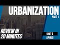 Urbanization (Part 1) | AP Human Geography Unit 6 Review in 20 minutes