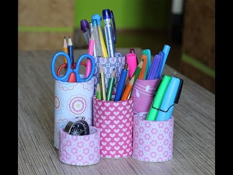 Как сделать стаканчики для канцелярии Как сделать стаканчики для канцелярии