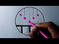 Circle Drawing - Pink Heart Drawing Pictures😍