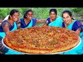 KING SIZE CHICKEN PIZZA | How To Make Pizza at Home  | Chicken Pizza Cooking by VILLAGE BABYS