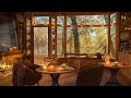 A Warm and 4K Cozy Coffee Shop | Smooth Piano Jazz Music for Relaxing, Studying and Working