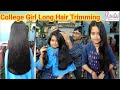College Girl Long Hair Trimming II Rabin Das Star Howrah II Plz Subscribe