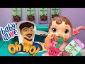 Baby Alive Zoe eats to much Mr Beast chocolate bars and gets Sick! 🤮