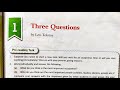 ||Three Questions by Leo Tolstoy Part 1|| DAV Class 8 English || Complete detailed explanation||