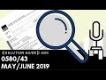 0580/43 May/June 2019 Marking Scheme (MS) *Audio Voiceover