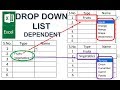 Excel Create Dependent Drop Down List Tutorial
