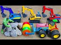 Diy tractor mini Bulldozer to making concrete road | Construction Vehicles, Road Roller #13
