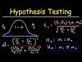 Hypothesis Testing - Difference of Two Means - Student's -Distribution & Normal Distribution