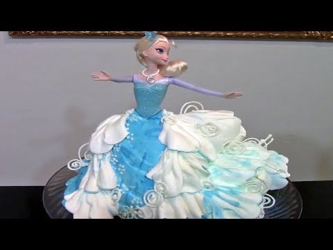 Торт с куклой эльзой Торт с куклой эльзой