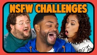 YOUTUBERS REACT TO NSFW CHALLENGES (one finger selfie, grey sweatpants, dickliner)