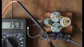 Experiment high voltage motor as generator up to 21V out of 7V Battery