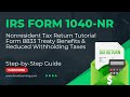 How to File Form 1040-NR for 2022 with Form 8833 Treaty Benefits