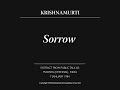 Sorrow | J. Krishnamurti
