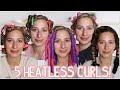 TESTING 5 HEATLESS CURLS METHODS SO YOU DON'T HAVE TO! | Short, Medium, and Long Hair