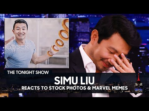 Simu Liu Reacts to Viral Stock Photos of Himself and Marvel Memes The Tonight Show