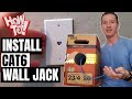 CAT6 CABLE RUN THROUGH WALL AND ETHERNET JACK INSTALL - HOW TO
