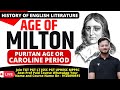 History of English Literature in Hindi | Age Of Milton | Puritan Age | Caroline Period