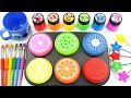 Oddly Satisfying l 6 Rainbow Sparkly Lollipops Stars FROM Mixinq Color Fruit Slimes & Cutting ASMR