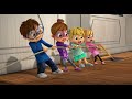 The chipmunks and chipettes all get stuck in the air vent