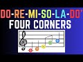 Solfege Four Corners - Do, Re, Mi, So, La, Do,' (Colored Note Heads)