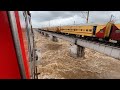 Dangerously Overflowing River and Train Crossing over it | My Lucky Escape | Thirukkural Express