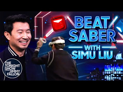 Beat Saber with Simu Liu The Tonight Show Starring Jimmy Fallon