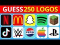 Guess the Logo in 5 Seconds | 250 Famous Logos | Logo Quiz 2024