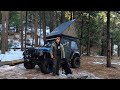Solo Winter Snow Camping In My Jeep Wrangler Tj