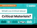 Critical Materials 101: What’s so Critical about Critical Materials?