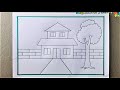 House Scenery Drawing 🏠 Ghar ka Chitra🏠 Easy to drawing and Painting