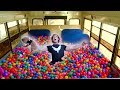 100,000 PLASTIC BALLS IN MY SCHOOL BUS! (driving)