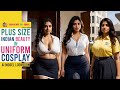 Beautiful plus size Indian Girl in a Uniform Cosplay | AI Model Lookbook