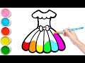 How to draw a beautiful and easy dress 💃 easy drawing for kids, beginners and students
