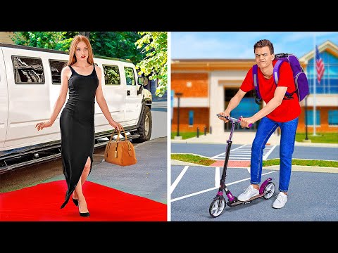 RICH STUDENTS VS BROKE STUDENTS Funny Situations At School by 123 GO 