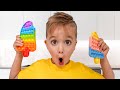 निकी प्ले एंड मेक चॉकलेट पॉप इट - फनी किड्स वीडियो