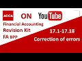 ACCA Financial Accounting FA F3 BPP  Revision Kit   Correction of errors  17.1-17.18