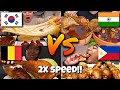 2x speed!!🔥Mukbangers From Diffrent Contries Going Crazy Over Foods🇰🇷🇮🇳🇩🇪🇵🇭 Fast Motion Asmr Eating