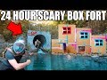 24 HOUR ABANDONED TUNNEL BOX FORT!! 📦😱 Finding The Rake!