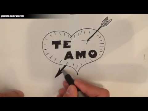 Cómo dibujar TE AMO letras Dibuja Conmigo Dibujos de Amor - VidoEmo
