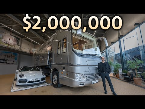 Touring a 2 000 000 Luxury Motorhome with Secret Supercar Garage