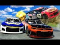 Testing NASCAR Stock Cars vs Speed Bumps Ends in Crashes in BeamNG Drive Mods!