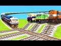 4️⃣ TRAINS CRAZY RAILWAY CROSSING ON RISKY AND FLYING RAILROAD TRACKS | Train Simulator | TrainsFun