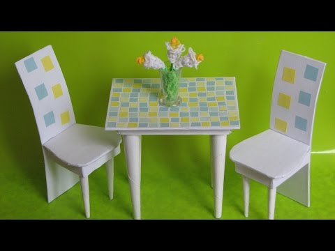 Как сделать из картона стул и стол для кукол Как сделать из картона стул и стол для кукол