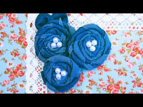 Цветок из джинсовой ткани своими руками Цветок из джинсовой ткани своими руками