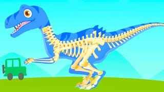Fun Jurassic Dig Games - Kids Play & Find Dinosaur Bones With Cute Vehicles - Dino Game For Children