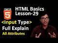 Input tag in HTML | HTML Basics lesson-29 in hindi | Input Type all value and attribute full explain