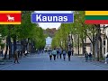 Lithuania , Kaunas walk in Liberty Avenue and old town [4K]